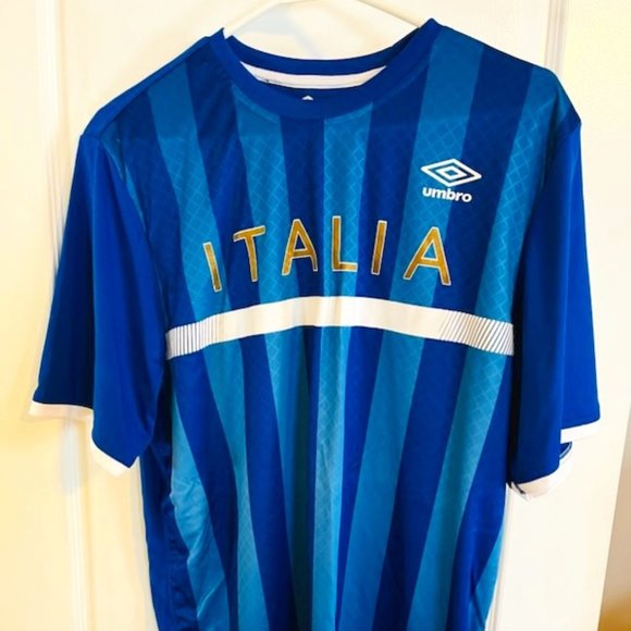 Maillot Italie Blue Soccer Umbro – Taille L, Occasion, Manches Courtes
